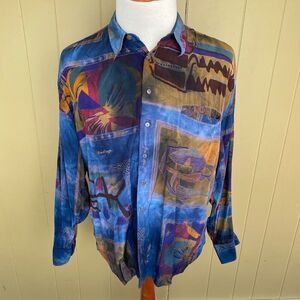 Greg Simon Koko Classic men L/XL longsleeve Hawaiian button down shirt